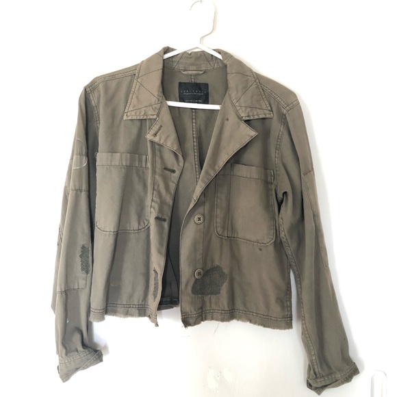 Olive Green Button Down Jacket - Picture 1 of 6